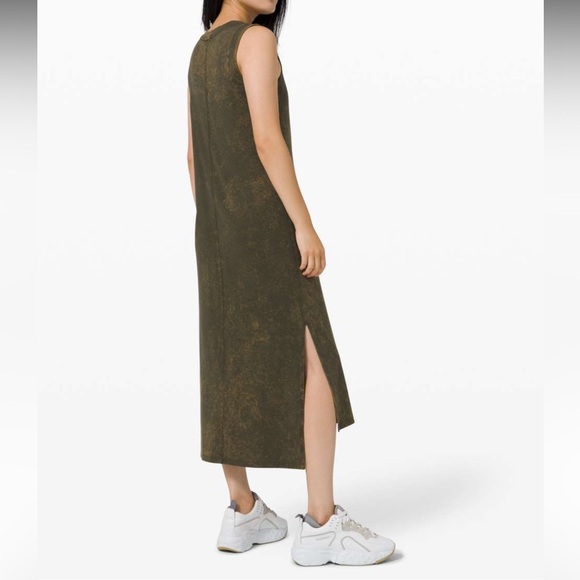 Women’s Lululemon All Yours Tank Maxi Dress *Wash Cloudy Wash Dark Olive Size 10 - Picture 3 of 9